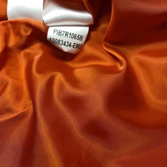 Nine West Women’s Orange Quilted Peplum Jacket Size Small Two Front Pockets - Picture 7 of 7